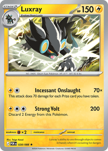 Luxray – Rare Reverse Holo – 028/088 – Perfect Order