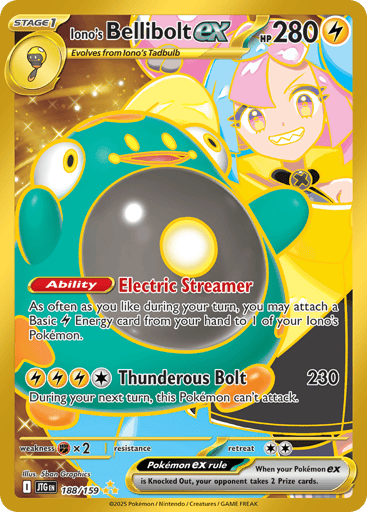 Iono’s Bellibolt ex – Hyper Rare – 188/159 – Journey Together