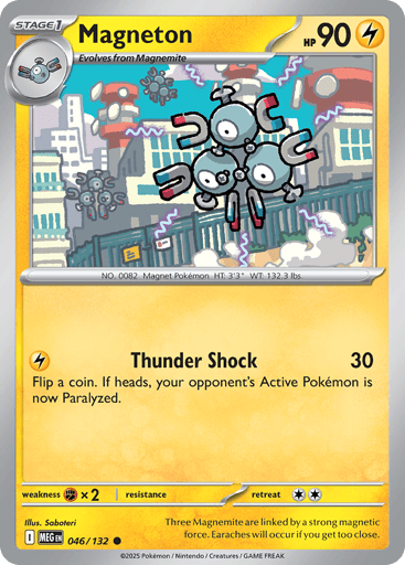 Magneton – Common Reverse Holo – 046/132 – Mega Evolution