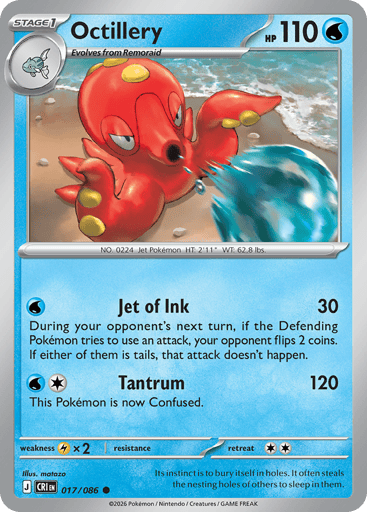 Octillery – Common Reverse Holo – 017/086 – Chaos Rising