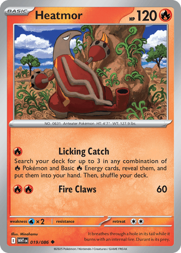 Heatmor – Uncommon Master Ball Reverse Holo – 019/086 – White Flare