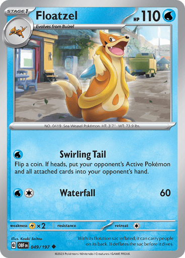 Floatzel – Uncommon – 049/197 – Obsidian Flames