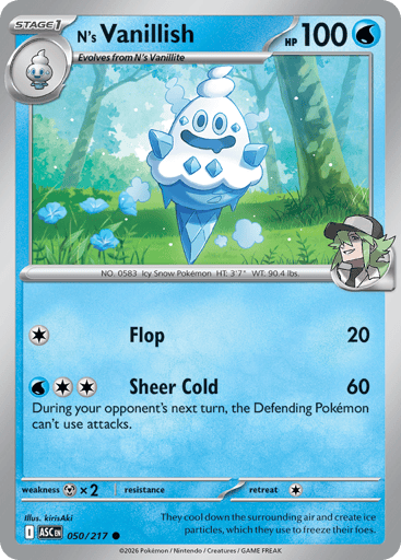 N’s Vanillish – Common Reverse Holo – 050/217 – Ascended Heroes