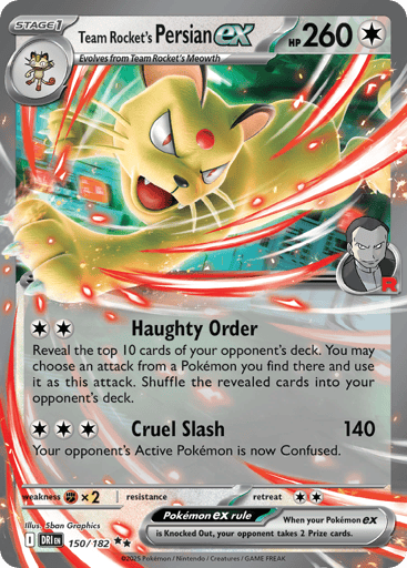 Team Rocket’s Persian ex – Double Rare – 150/182 – Destined Rivals