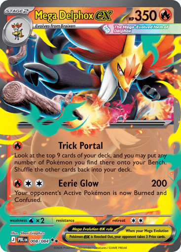 Mega Delphox ex – Double Rare – 008/084 – Pitch Black