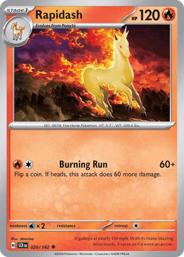 Rapidash – Uncommon Reverse Holo – 020/142 – Stellar Crown