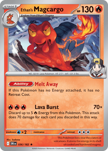 Ethan’s Magcargo – Rare Reverse Holo – 036/182 – Destined Rivals
