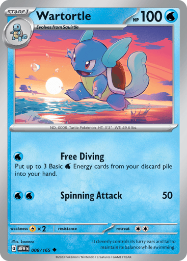 Wartortle – Uncommon – 008/165 – S&V 151