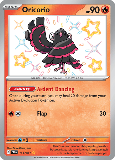 Oricorio – Shiny Rare – 113/091 – Paldean Fates