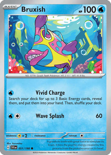 Bruxish – Common Reverse Holo – 051/198 – Scarlet & Violet