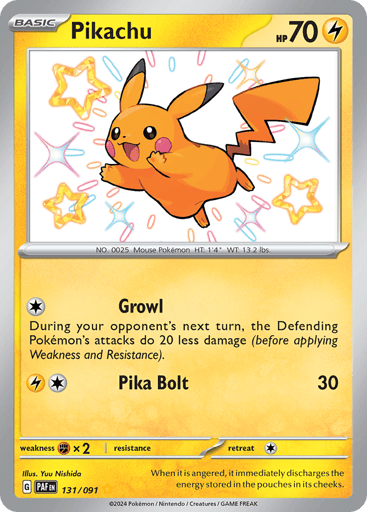 Pikachu – Shiny Rare – 131/091 – Paldean Fates