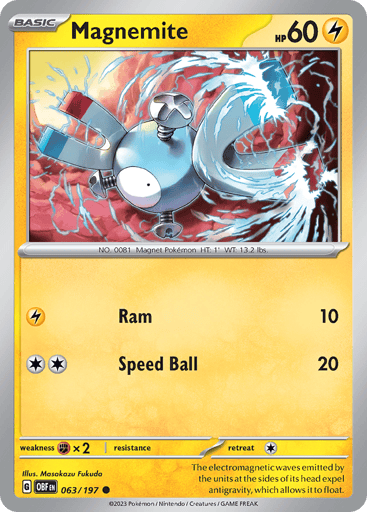Magnemite – Common Reverse Holo – 063/197 – Obsidian Flames