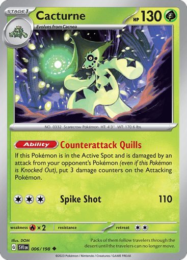 Cacturne – Uncommon Reverse Holo – 006/198 – Scarlet & Violet