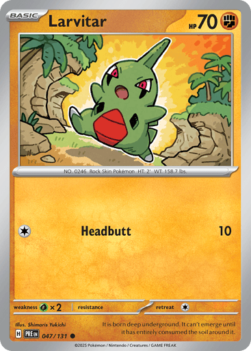 Larvitar – Common Poké Ball Reverse Holo – 047/131 – Prismatic Evolutions