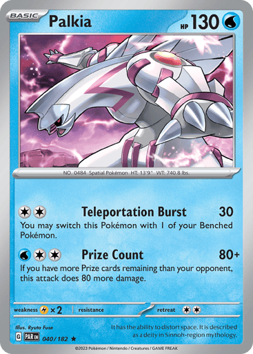 Palkia – Rare Reverse Holo – 040/182 – Paradox Rift