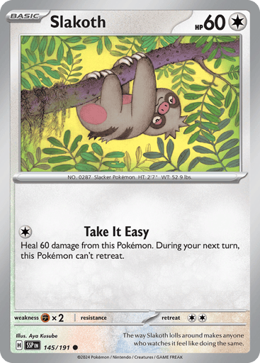 Slakoth – Common Reverse Holo – 145/191 – Surging Sparks