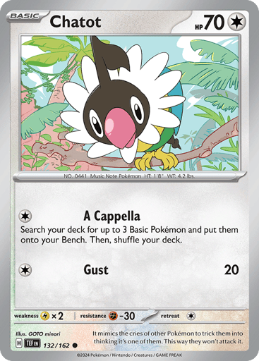 Chatot – Common Reverse Holo – 132/162 – Temporal Forces
