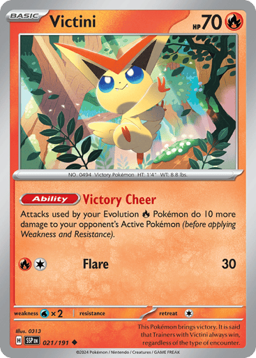 Victini – Uncommon Reverse Holo – 021/191 – Surging Sparks