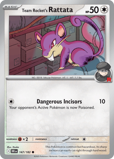 Team Rocket’s Rattata – Common Reverse Holo – 147/182 – Destined Rivals