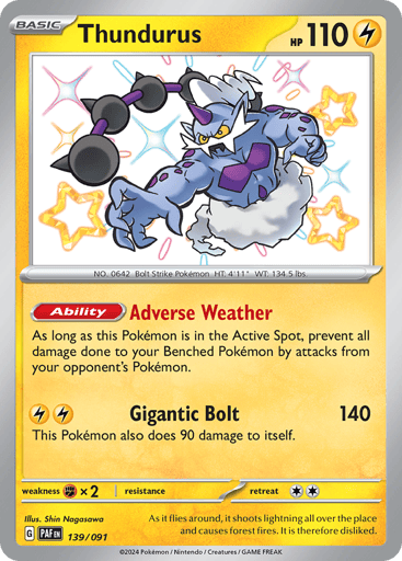 Thundurus – Shiny Rare – 139/091 – Paldean Fates