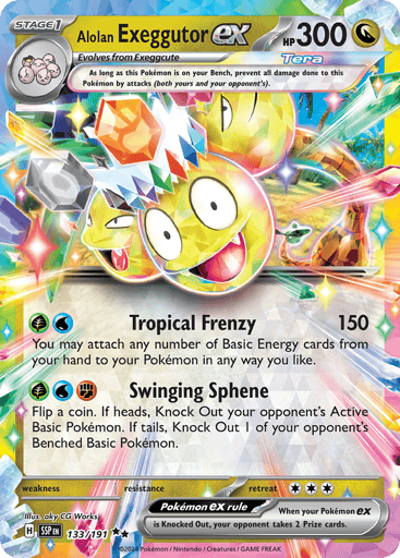 Alolan Exeggutor ex – Double Rare – 133/191 – Surging Sparks