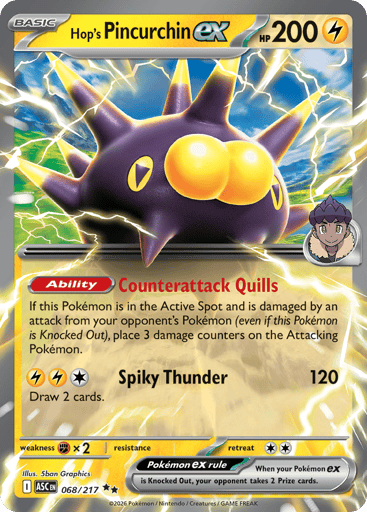 Hop’s Pincurchin ex – Double Rare – 068/217 – Ascended Heroes