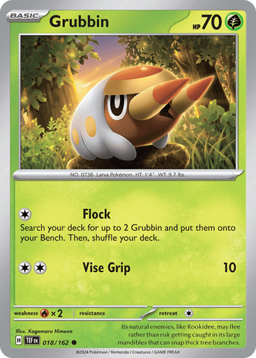 Grubbin – Common Reverse Holo – 018/162 – Temporal Forces