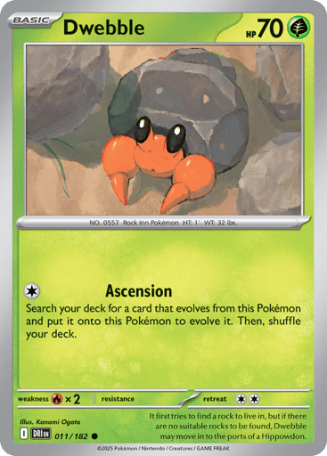 Dwebble – Common Reverse Holo – 011/182 – Destined Rivals