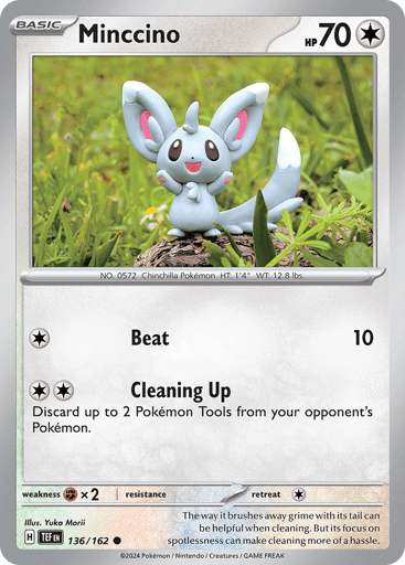 Minccino – Common Reverse Holo – 136/162 – Temporal Forces