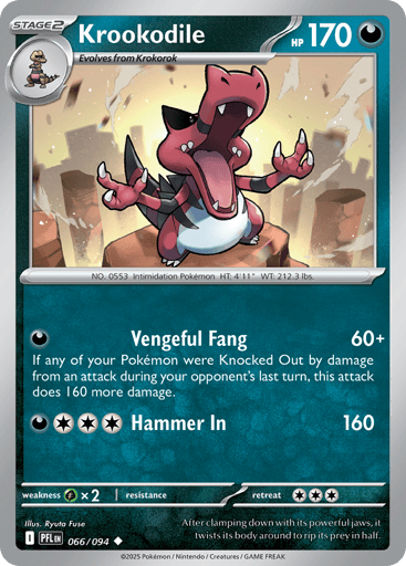 Krookodile – Uncommon Reverse Holo – 066/094 – Phantasmal Flames