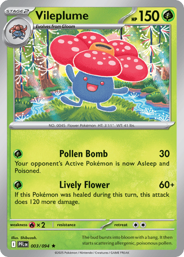 Vileplume – Rare Holo – 003/094 – Phantasmal Flames