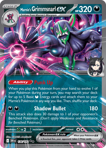Marnie’s Grimmsnarl ex – Double Rare – 136/182 – Destined Rivals