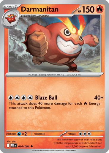 Darmanitan – Uncommon Reverse Holo – 016/094 – Phantasmal Flames