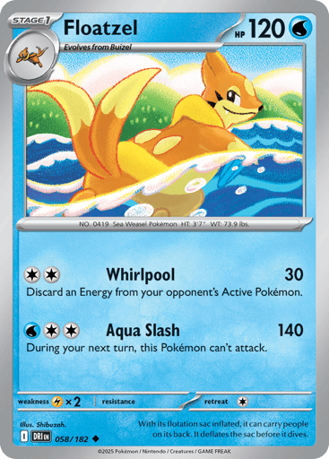 Floatzel – Uncommon Reverse Holo – 058/182 – Destined Rivals