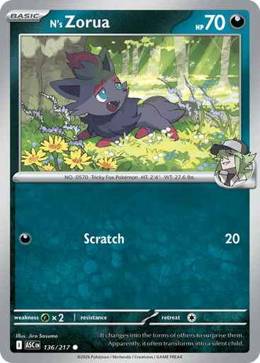 N’s Zorua – Common Reverse Holo – 136/217 – Ascended Heroes