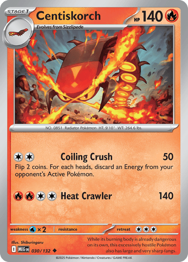 Centiskorch – Uncommon Reverse Holo – 030/132 – Mega Evolution