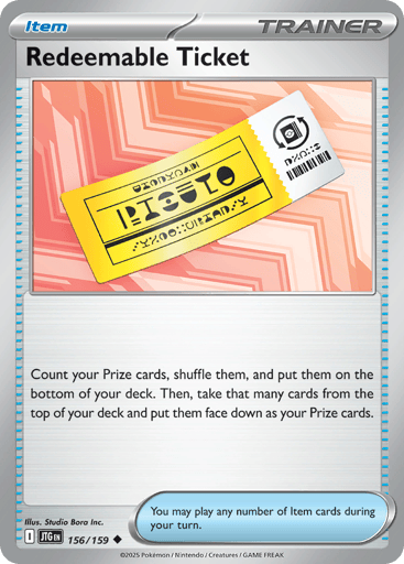 Redeemable Ticket – Uncommon Reverse Holo – 156/159 – Journey Together