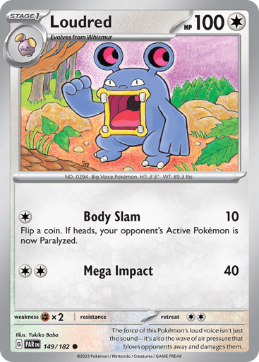 Loudred – Common Reverse Holo – 149/182 – Paradox Rift