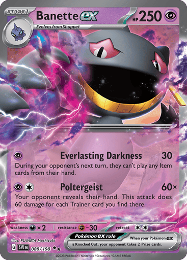 Banette ex – Double Rare – 088/198 – Scarlet & Violet