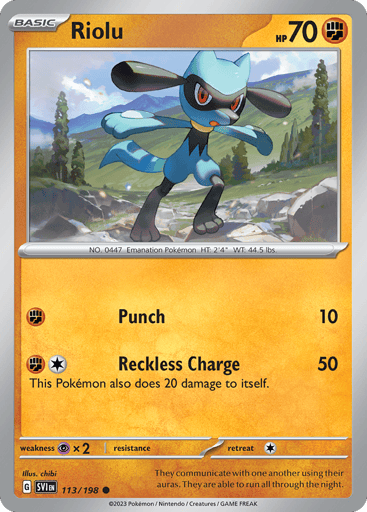 Riolu – Common Reverse Holo – 113/198 – Scarlet & Violet
