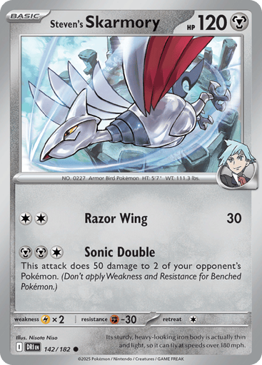 Steven’s Skarmory – Common Reverse Holo – 142/182 – Destined Rivals