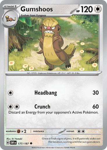 Gumshoos – Uncommon Reverse Holo – 177/197 – Obsidian Flames