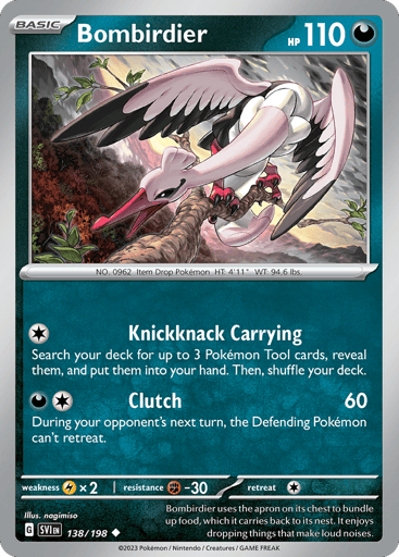Bombirdier – Uncommon Reverse Holo – 138/198 – Scarlet & Violet