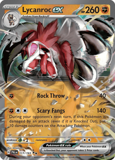 Lycanroc ex – Double Rare – 117/193 – Paldea Evolved
