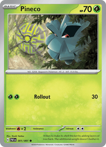 Pineco – Common – 001/091 – Paldean Fates