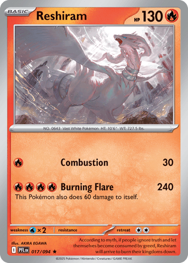 Reshiram – Rare Holo – 017/094 – Phantasmal Flames