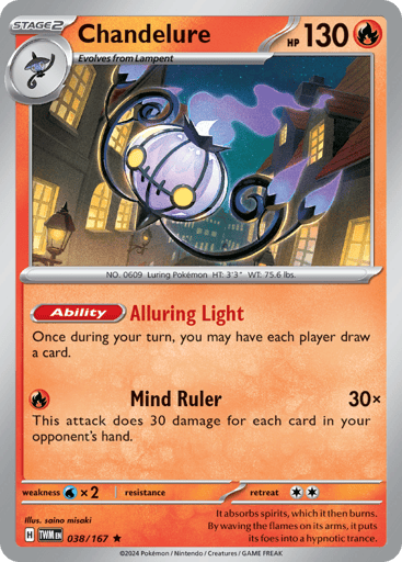Chandelure – Rare Reverse Holo – 038/167 – Twilight Masquerade