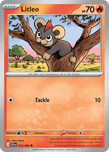 Litleo – Common Reverse Holo – 014/086 – Chaos Rising