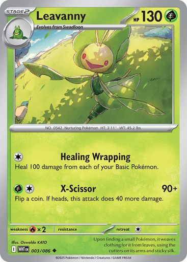 Leavanny – Uncommon Reverse Holo – 003/086 – White Flare