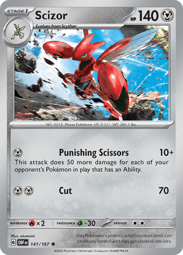 Scizor – Rare Holo – 141/197 – Obsidian Flames